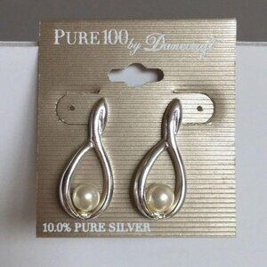 Danecraft 10.0% Pure Silver Twist Pearl Earrings